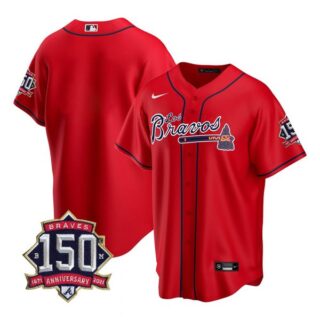 Men's Blank Atlanta Braves Los Bravos Red Stitched Jersey Red