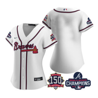 Women's Atlanta Braves Blank 2021 World Series Champions Stitched Jersey White