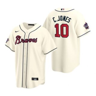 Men's Chipper Jones Atlanta Braves Cool Base All Star Jersey Cream