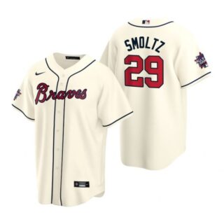 Men's John Smoltz Atlanta Braves Cool Base All Star Jersey Cream