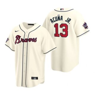 Men's Ronald Acuna Jr. Atlanta Braves Cool Base All Star Jersey Cream
