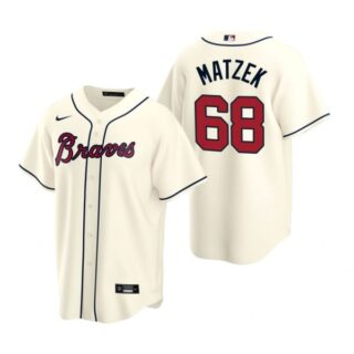 Men's Tyler Matzek Atlanta Braves Cool Base Jersey Cream