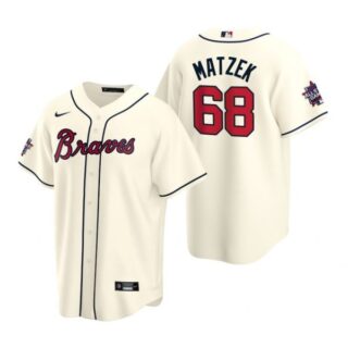 Men's Tyler Matzek Atlanta Braves Cool Base All Star Jersey Cream
