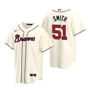 Men's Will Smith Atlanta Braves Cool Base Jersey Cream