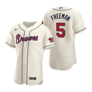 Men's Freddie Freeman Atlanta Braves Flex Base Jersey Cream