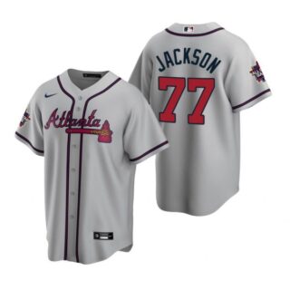 Men's Luke Jackson Atlanta Braves Cool Base All Star Jersey Gray
