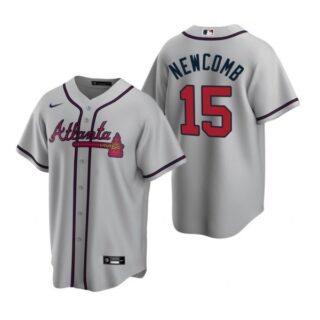 Men's #15 Sean Newcomb Atlanta Braves Cool Base Jersey Gray