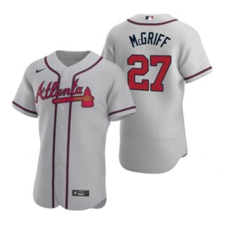 Men's Fred Mcgriff Atlanta Braves Flex Base Jersey Gray