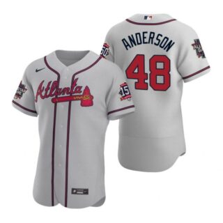 Men's Ian Anderson Atlanta Braves Flex Base All Star Jersey Gray