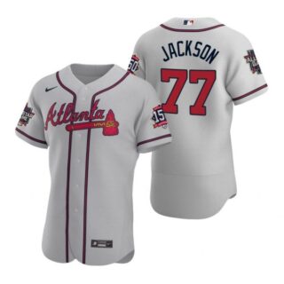 Men's Luke Jackson Atlanta Braves Flex Base All Star Jersey Gray
