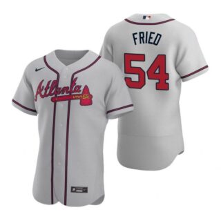 Men's #54 Max Fried Atlanta Braves Flex Base Jersey Gray