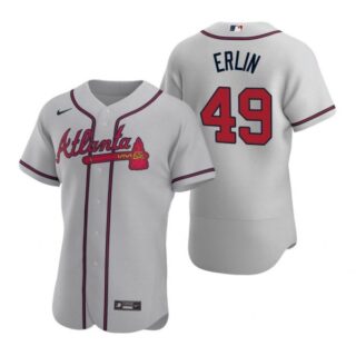 Men's Robbie Erlin Atlanta Braves Flex Base Jersey Gray