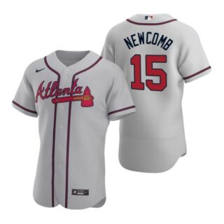 Men's #15 Sean Newcomb Atlanta Braves Flex Base Jersey Gray