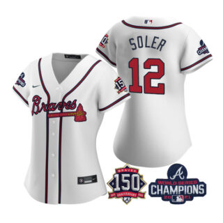 Women's Atlanta Braves Jorge Soler 2021 World Series Champions Stitched Jersey White
