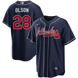 Men's Matt Olson Atlanta Braves Navy Jersey - All Stitched Navy