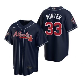 Men's A.J. Minter Atlanta Braves Cool Base All Star Jersey Navy