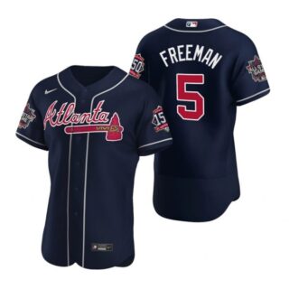 Men's Freddie Freeman Atlanta Braves Flex Base All Star Jersey Navy