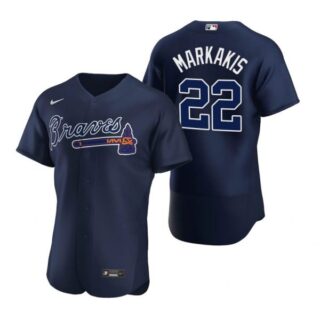 Men's Nick Markakis Atlanta Braves Flex Base Jersey Navy