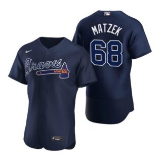 Men's Tyler Matzek Atlanta Braves Flex Base Jersey Navy