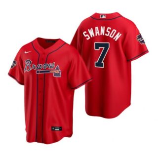 Men's Dansby Swanson Atlanta Braves Cool Base All Star Jersey Red