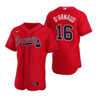 Men's Travis D'Arnaud Atlanta Braves Flex Base Jersey Red