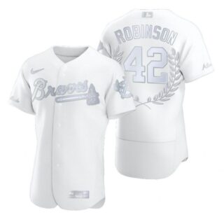 Men's Jackie Robinson Atlanta Braves Flex Base Jersey White Award