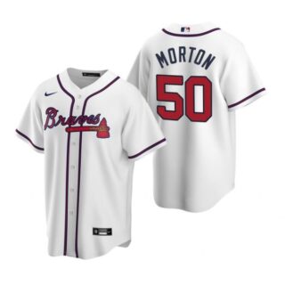 Men's #50 Charlie Morton Atlanta Braves Cool Base Jersey White
