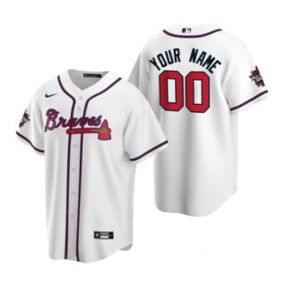 Men's Custom Atlanta Braves Cool Base All Star Jersey White