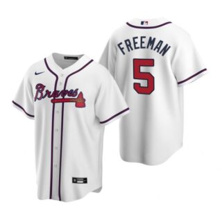 Men's #5 Freddie Freeman Atlanta Braves Cool Base Jersey White