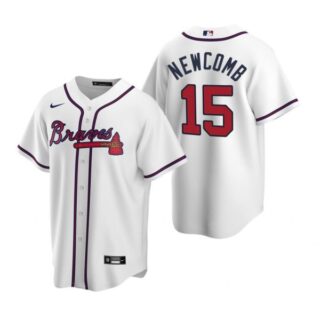 Men's #15 Sean Newcomb Atlanta Braves Cool Base Jersey White