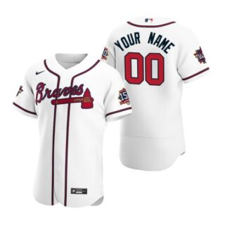 Men's Custom Atlanta Braves Flex Base All Star Jersey White