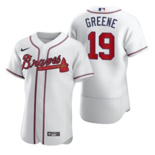 Men's #19 Shane Greene Atlanta Braves Flex Base Jersey White