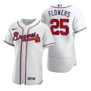 Men's Tyler Flowers Atlanta Braves Flex Base Jersey White