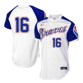 Men's Travis D'Arnaud Atlanta Braves Cool Base Jersey White Throwback