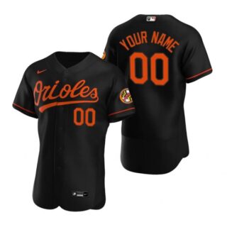 Men's Custom Baltimore Orioles Flex Base Jersey Black