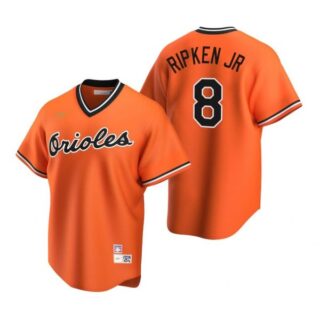 Men's Cal Ripken Jr. Baltimore Orioles Cool Base Jersey Orange Cooperstown