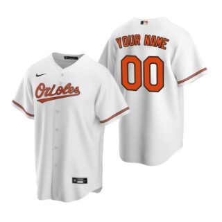 Men's Custom Baltimore Orioles Cool Base Jersey White