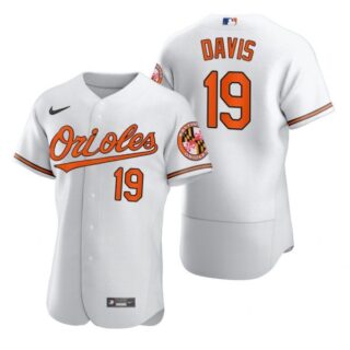 Men's Chris Davis Baltimore Orioles Flex Base Jersey White