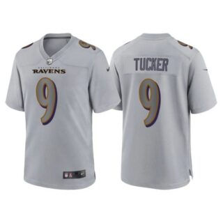Youth Baltimore Ravens Justin Tucker Gray Atmosphere Fashion Stitched Jersey