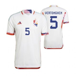 Youth Jan Vertonghen Belgium National Team White Away Soccer Jersey 2022-23
