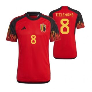 Youth Youri Tielemans Belgium National Team Red Home Soccer Jersey 2022-23