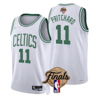 Men's Boston Celtics Payton Pritchard 2022 NBA Finals Stitched Jersey - White Association
