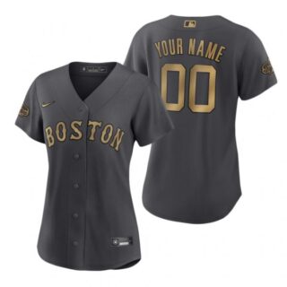 Women's Custom Boston Red Sox 2022 MLB All-Star Game Charcoal Black Stitched Jersey