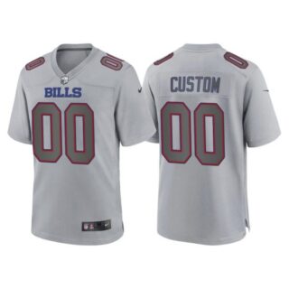 Men's Buffalo Bills Custom Gray Atmosphere Fashion Stitched Jersey