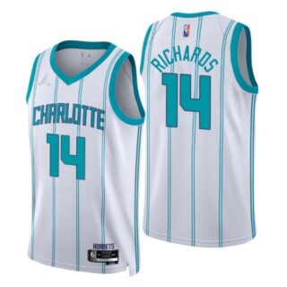 Men's Nick Richards Charlotte Hornets 75th Anniversary Diamond Jersey White Association