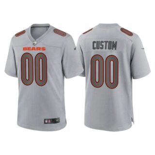Men's Chicago Bears Custom Gray Atmosphere Fashion Stitched Jersey