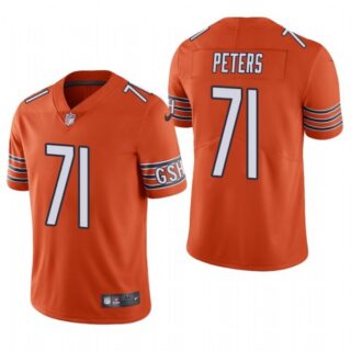 Men's #71 Jason Peters Chicago Bears Vapor Limited Jersey Stitched Orange