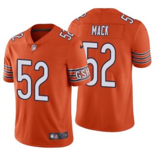 Men's #52 Khalil Mack Chicago Bears Vapor Limited Jersey Stitched Orange