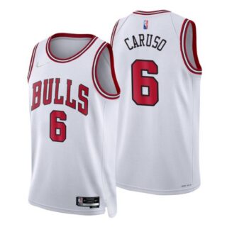 Men's #6 Alex Caruso Chicago Bulls 75th Anniversary Diamond Jersey White Association
