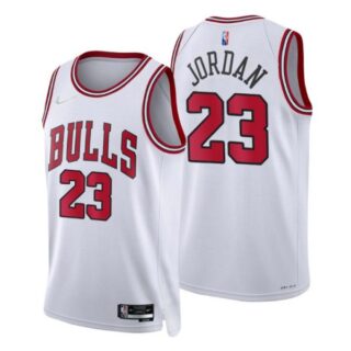 Men's #23 Michael Jordan Chicago Bulls 75th Anniversary Diamond Jersey White Association
